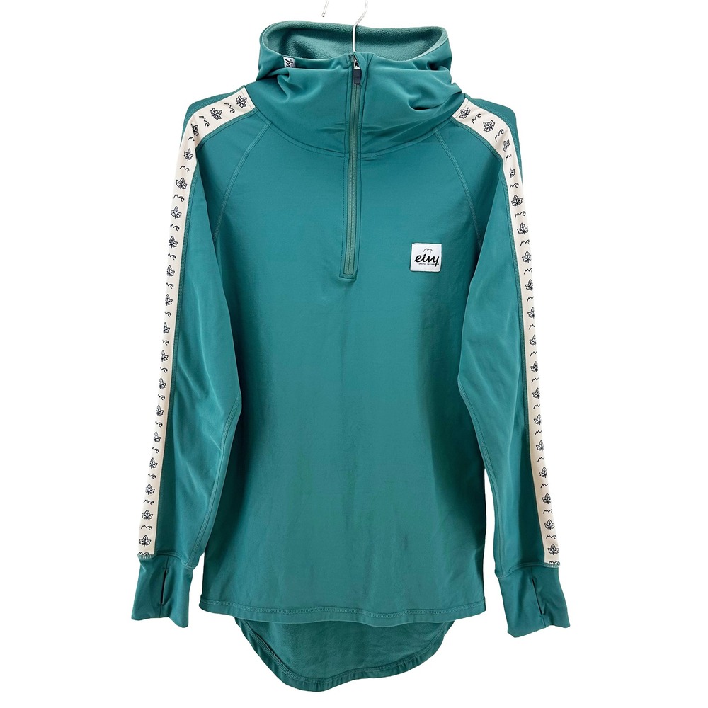 EIVY Hooded 1/4 Zip Pullover • Medium • teal blue-green • Winter snowboard ski
